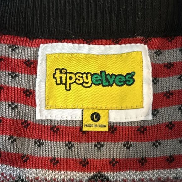 TIPSY ELVES REINDEER BEER UGLY CHRISTMAS SWEATER HOLIDAYS MENS SIZE LARGE - Picture 4 of 4